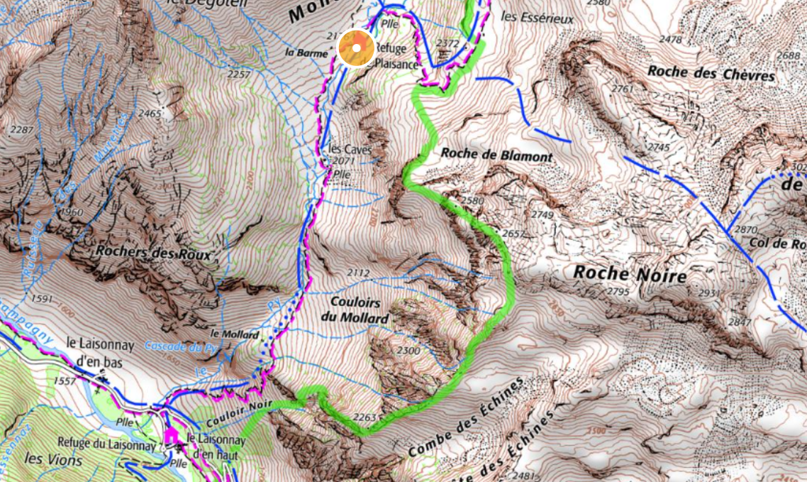 Accès au refuge Refuge de Plaisance